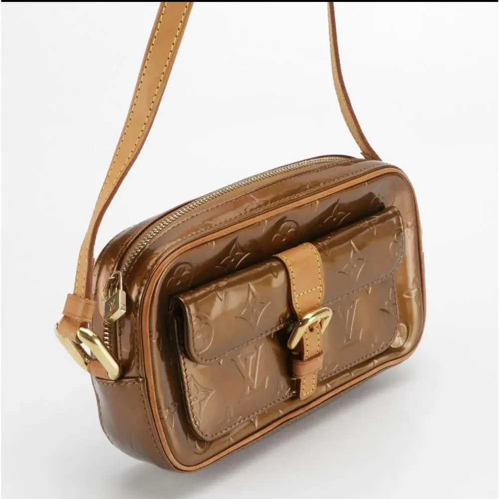 Authenticated Louis Vuitton Christie MM Crossbody in Bronze - Picture 5 of 10